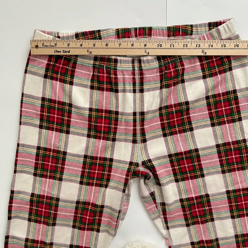 Hanna Andersson Organic Cotton Soft Plaid Matching Pajama Set Women Size XLarge